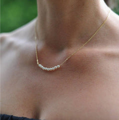 Tiny Pearl Bar Necklace