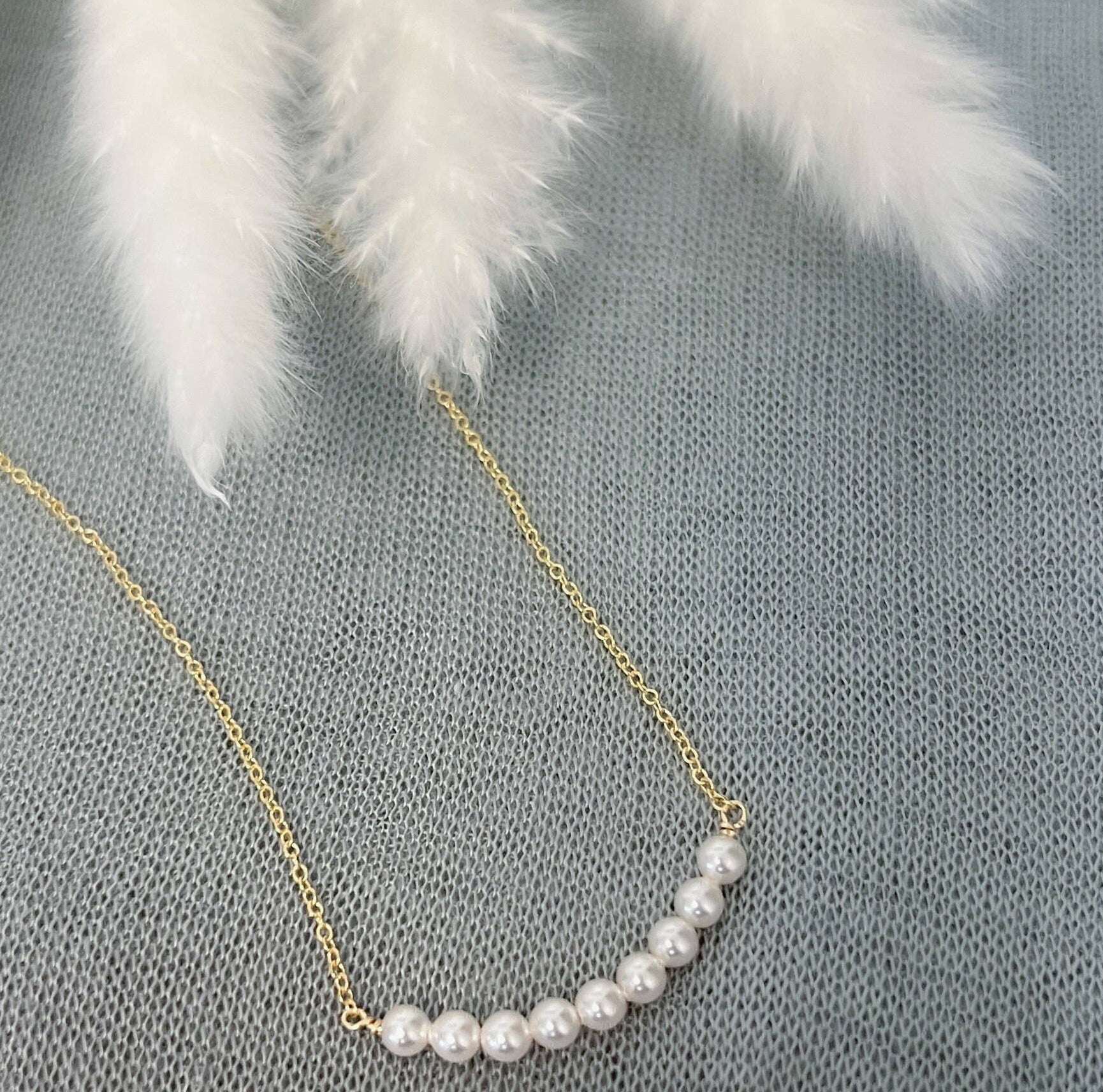 Tiny Pearl Bar Necklace