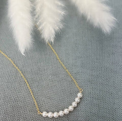 Tiny Pearl Bar Necklace