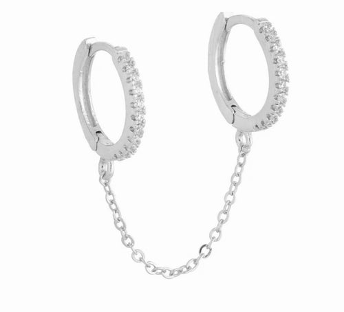 Pave Double Huggie