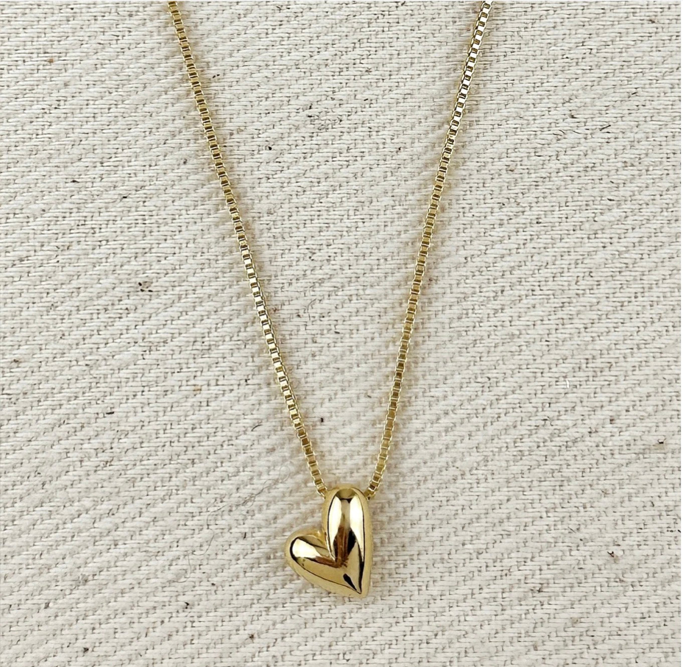 8k Gold Filled Uneven Heart Necklace