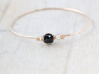 Gold Onyx Bezel Wrapped Bracelet, Size 7 in.