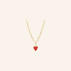 Lila Enamel Heart Necklace