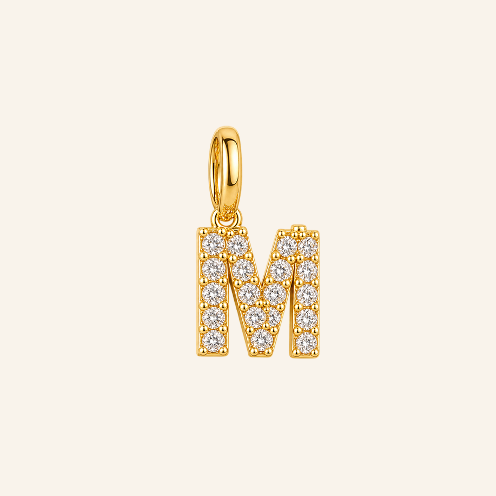 Pave Amore Initial Letter Charm