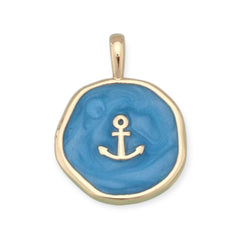 Gold enamel Anchor Charms,18K Gold Filled enamel Pendant Charm