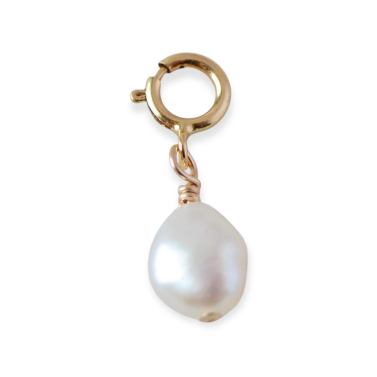 Genuine Baroque Pearl June Birthstone Gemstone add on Charm with Clasp