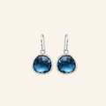 Sapphire Navy Blue Earrings Silver Plated