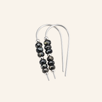 Silver Threader Earrings With Black Seed