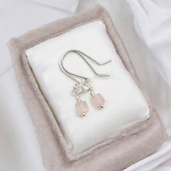 Silver & Rose Quartz Earrings in Georgia