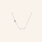The “GG”, Moissanite Horizontal Cross Necklace