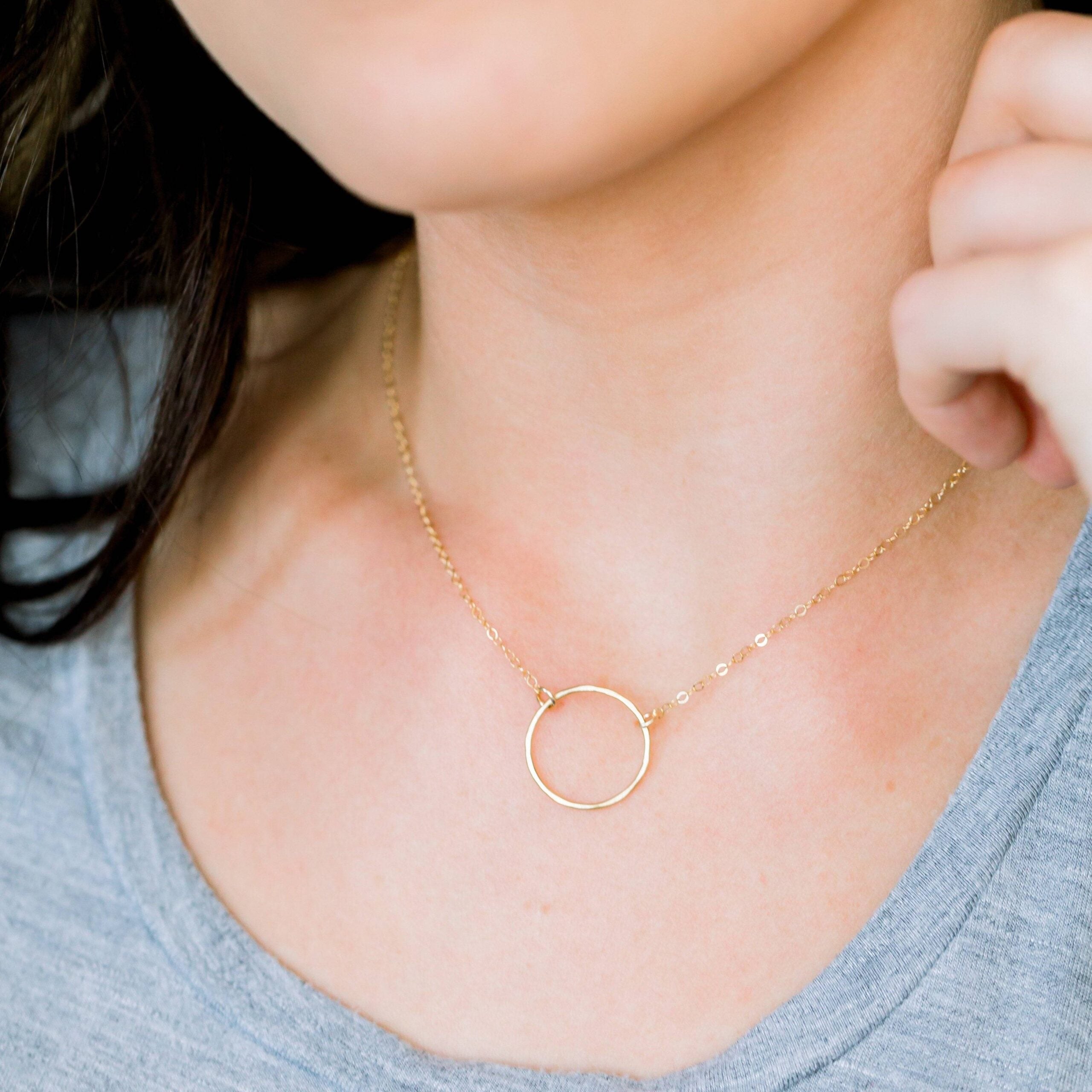 Gold Open Ring Necklace