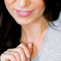 Gold Open Ring Necklace
