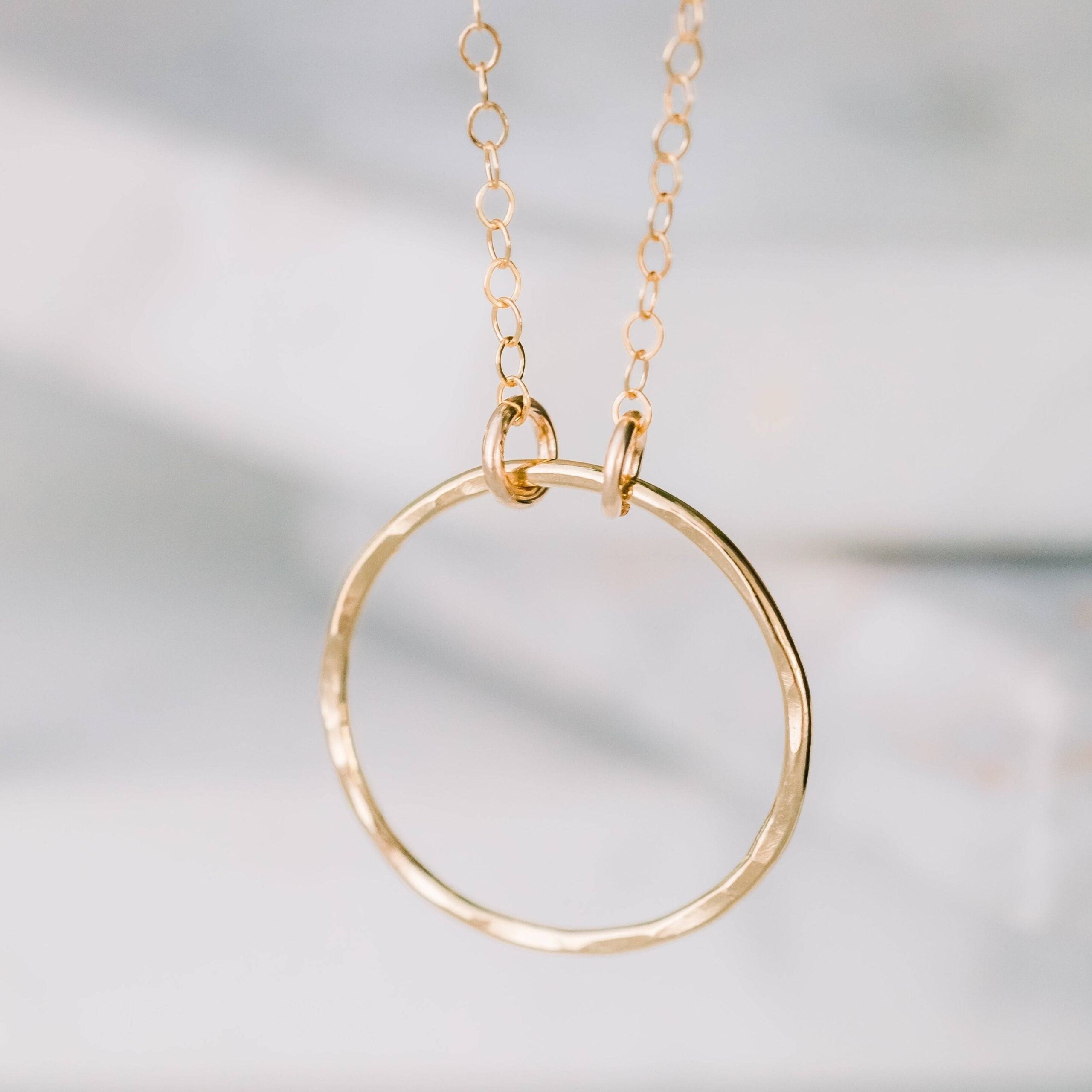 Gold Open Ring Necklace