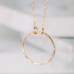 Gold Open Ring Necklace