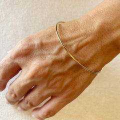 Gold Bangle Bracelet, Size 67mm