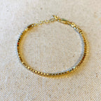 Gold 2.0 mm Box Chain Bracelet