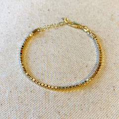 Gold 2.0 mm Box Chain Bracelet