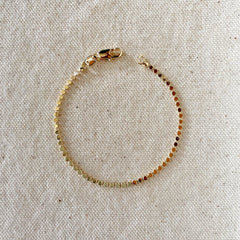 Gold 2mm Dot Ball Bracelet