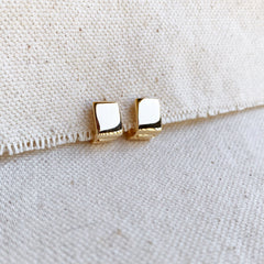 Gold Square Clicker Earrings