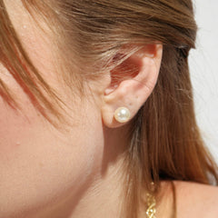 Gold 8mm Classic Pearl Stud