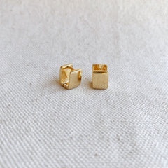 Gold Square Clicker Earrings