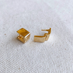 Gold Square Clicker Earrings