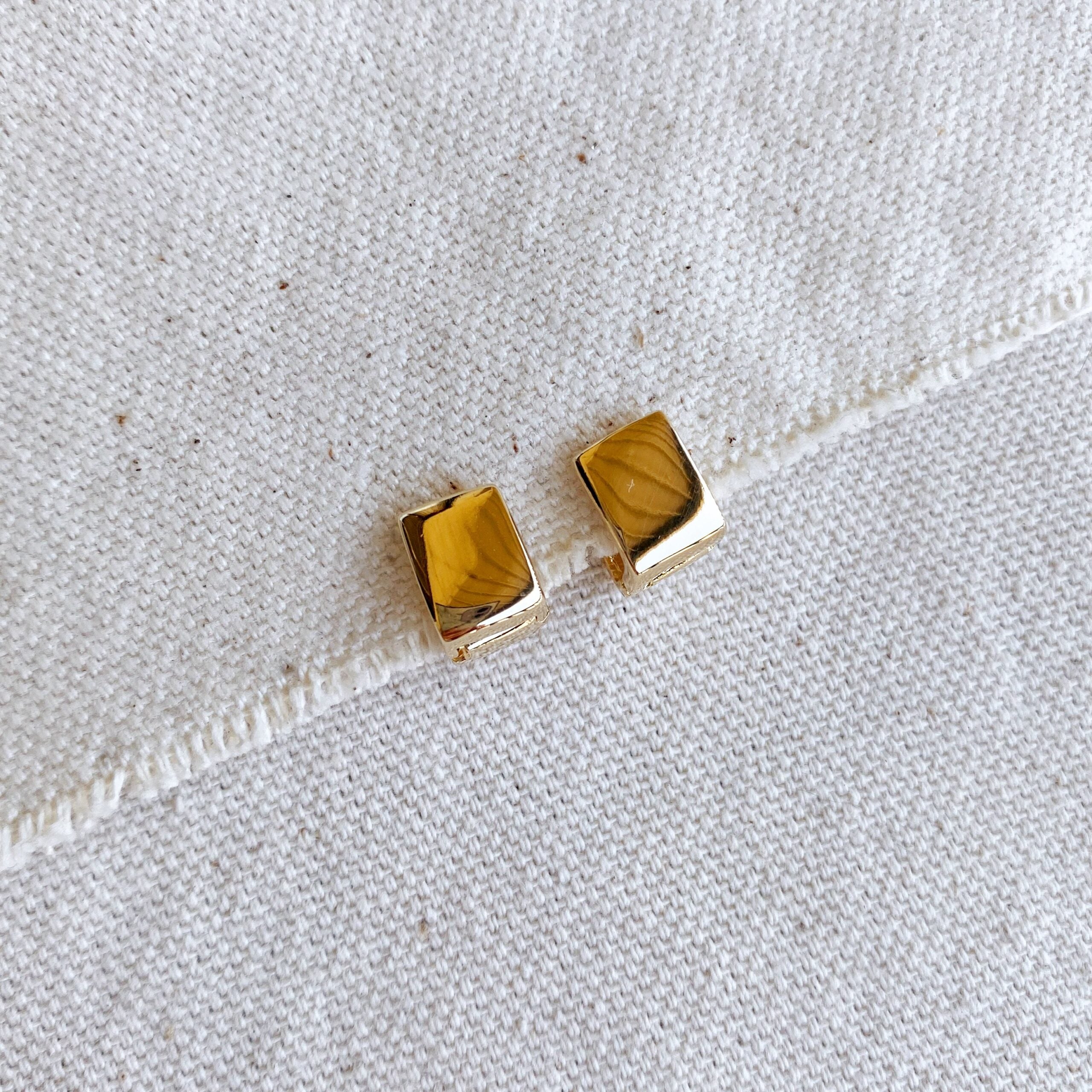 Gold Square Clicker Earrings