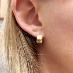 Gold Square Clicker Earrings