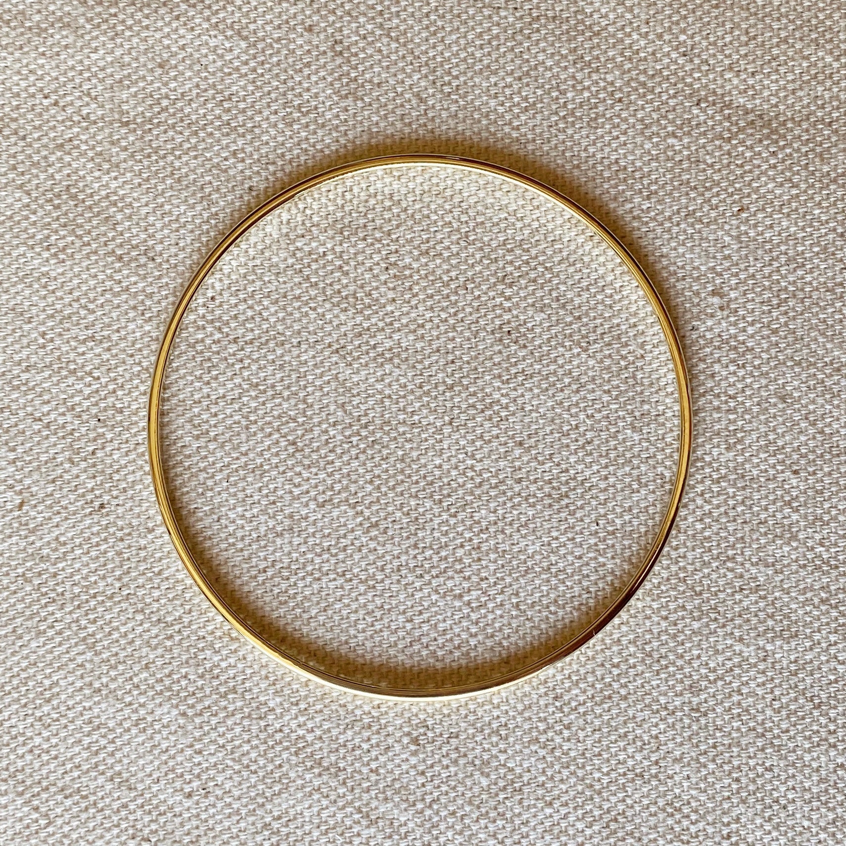 Gold Bangle Bracelet, Size 67mm