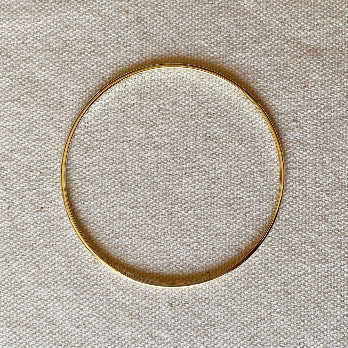 Gold Bangle Bracelet, Size 67mm