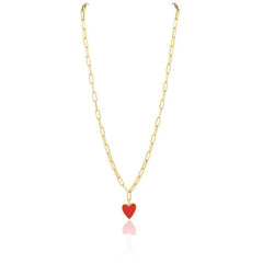 Lila Enamel Heart Necklace