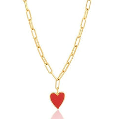 Lila Enamel Heart Necklace